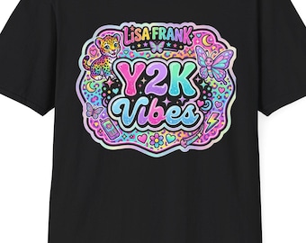 Camiseta gráfica Lisa Frank Y2K Vibes / Camiseta retro kawaii en tonos pastel
