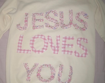 Jesus Loves You Patchwork Crewneck