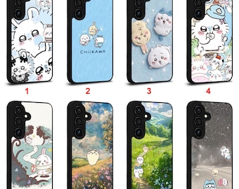 Cover per telefono Samsung Galaxy S22 S23 S24 S25 S26 Plus Ultra Note 10 20 Z Fold Flip Series personalizzata con Momonga Chiikawa Manga #E