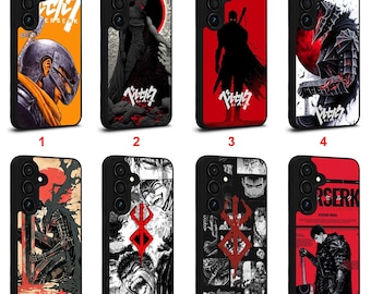 Custodia per Samsung Galaxy S22 S23 S24 S25 S26 Plus Ultra Note 10 20 Z Fold Flip Series con grafica anime/manga Berserk Guts #D