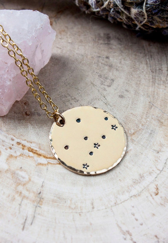 Virgo constellation zodiac necklace. Gift for her. Gold zodiac | Etsy
