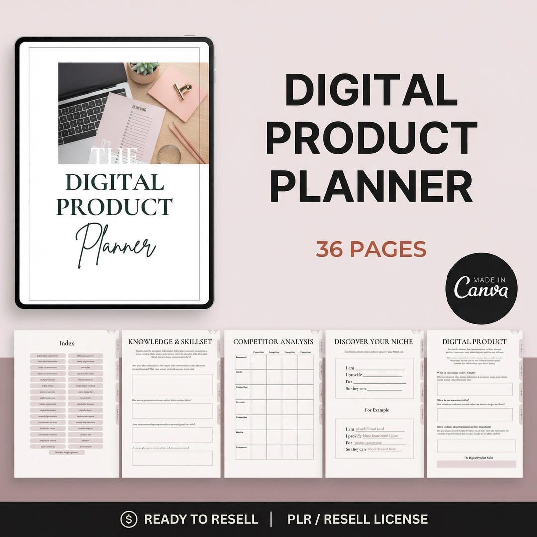 Digital Product Planner Canva Template | Editable Product Launch ...