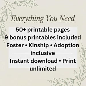 Foster Care Binder Pages | Foster, Kinship, Adoption Organizer (Instant Download PDF)