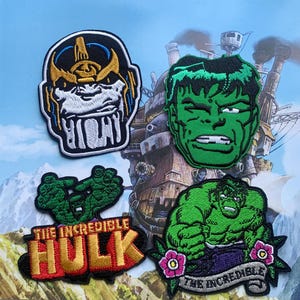 Hulk & Thanos Embroidered Patches – Iron On/Sew On Applique for Backpacks, Jackets, Jeans, and DIY Crafts