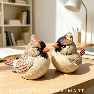かわいいカーディナルバードの樹脂製置物、癒しのスタイルのホームテーブルトップ装飾、鳥好きやインテリア愛好家への装飾的な工芸品ギフト