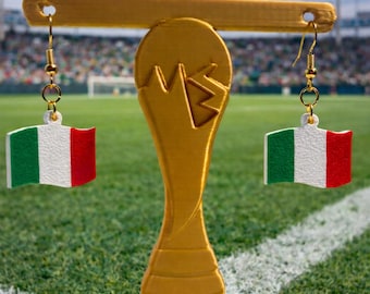 Small Mexican Flag Earrings