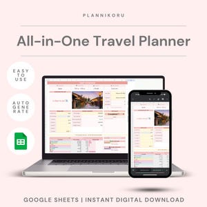 Szablon Arkuszy Google do planowania podróży grupowych | Podział wydatków, budżet, panel planu podróży