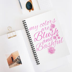 Blush and Bashful Roses Spiral Notebook | Ruled Journal
