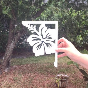 Mailbox Bracket - Hibiscus Small 7x9 inch, Custom Mailbox, Coastal, Tropical, Bracket, Outdoor Decor, Mailbox & Post Not Included