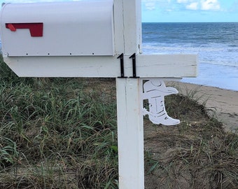 Mailbox Bracket - Cowboy Boot Small 7x9 inch, Custom Mailbox, Coastal, Tropical, Bracket, Outdoor Decor, Mailbox & Post Not Included