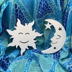 Shutter Embellishments - Sun & Moon - Approx 8X5, Custom, Outdoor Decor, Tropical, Ships Free to Mainland USA