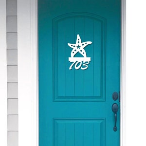 House Number Sign, Starfish, Address Plaque, Address Sign, Custom, Personalized Sign, Housewarming Gift, Coastal, Tropical, Outdoor Decor