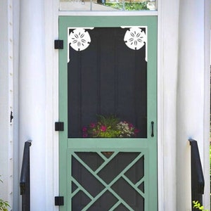 Screen Door Decor - Sand Dollar Small X2, Custom Mailbox, Bracket, Outdoor Decor, 7x9 inch Free Shipping to mainland USA