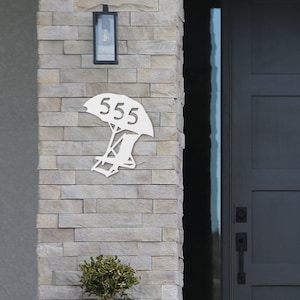 House Number Plaque - Deck Chair, Address Plaque, Custom, Personalized, Housewarming Gift, Outdoor Decor, Ships Free To Mainland USA