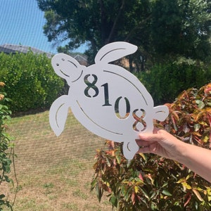 House Number Plaque - Turtle Original, Address Plaque, Custom, Personalized, Housewarming Gift, Outdoor Decor, Ships Free To Mainland USA