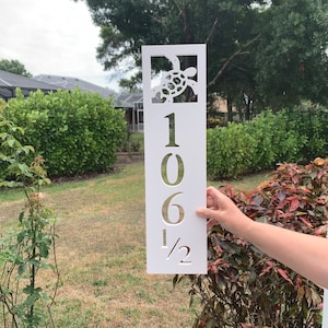 House Number Plaque Boxed - Turtle, Address Plaque, Address Sign, Custom, Personalized, Housewarming Gift, Custom Gift, Outdoor Decor