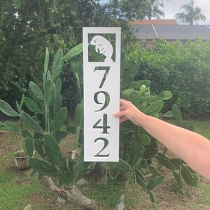 House Number Plaque Boxed - Manatee, Address Plaque, Address Sign, Custom, Personalized, Housewarming Gift, Custom Gift, Outdoor Decor
