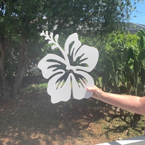 Wall Art, Hibiscus, Tropical, Outdoor Decor, Housewarming Gift, Nautical, Coastal, Custom, PVC Wall Art, Long Lasting