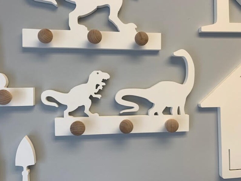 Robe Hook Hook Coat Rack Hat Rack Apron Hook Diplodocus and T-Rex Wall Hook Entryway Organizer Free Shipping -Mainland USA,Handmade