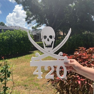 House Number Sign, Pirate, Address Plaque, Address Sign, Custom, Personalized Sign, Housewarming Gift, Coastal, Tropical, Outdoor Decor