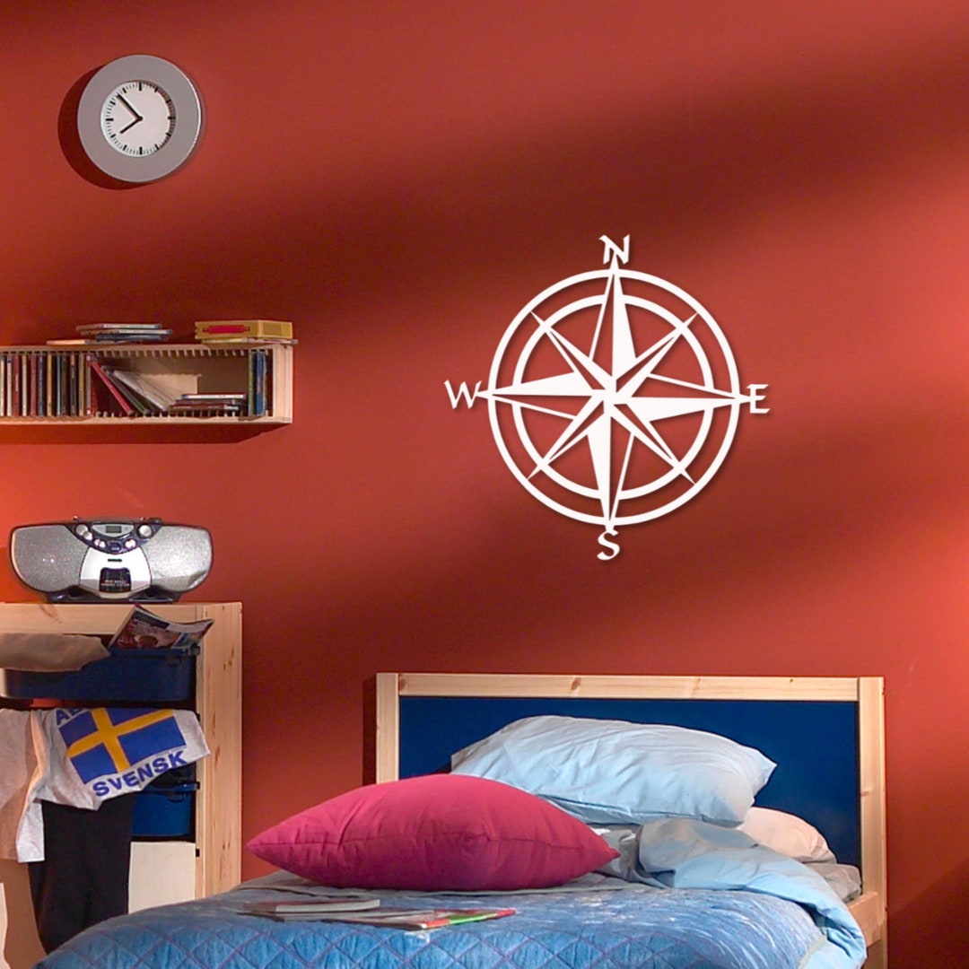 Wall Art, Compass, Tropical, Outdoor Decor, Housewarming Gift, Nautical