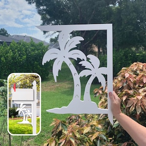 Mailbox  Bracket - Palm Tree Double Large 16x21 inch, Custom, Coastal, Tropical, Bracket, Outdoor Decor, Mailbox & Post Not Included