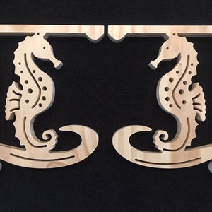 Shelf Brackets, Seahorse, Pine 3/4&quot; thickness,  9&quot; high by 7&quot; deep.