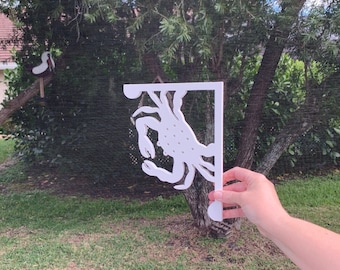 Briefkastenhalterung - Krabbe klein 18 x 23 cm, Benutzerdefinierter Briefkasten, Küstenlandschaft, Tropisch, Halterung, Outdoor Decor, Briefkasten & Post Nicht Enthalten