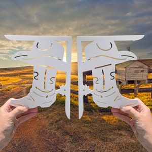Screen Door Decor - Cowboy Boot Small X2, Custom Mailbox, Outdoor Decor, 7x9 inch Free Shipping to Mainland USA