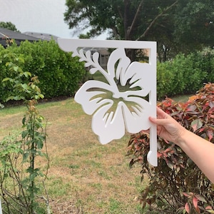 Mailbox Bracket - Hibiscus Medium 12x16 inch, Custom Mailbox, Coastal, Tropical, Bracket, Outdoor Decor, Mailbox & Post Not Included