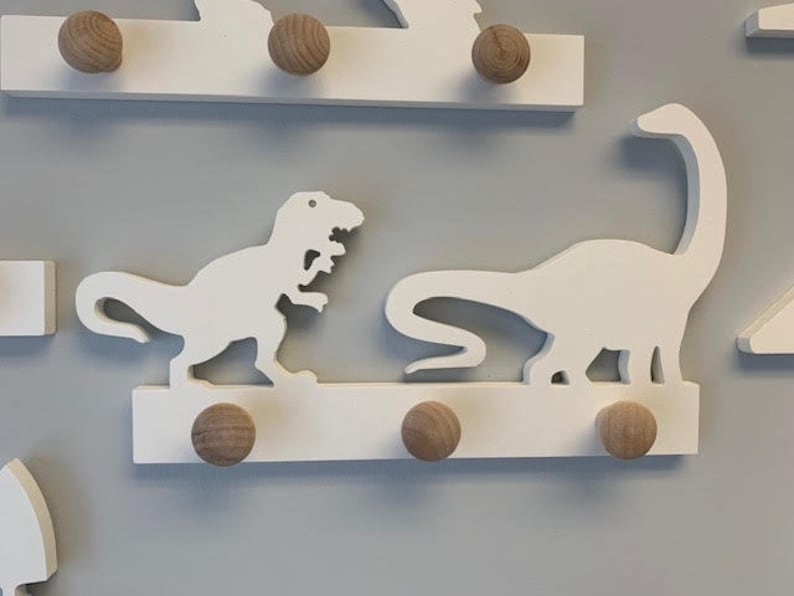 Robe Hook Hook Coat Rack Hat Rack Apron Hook Diplodocus and T-Rex Wall Hook Entryway Organizer Free Shipping -Mainland USA,Handmade