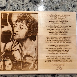 Wall Plaque, John Lennon - Imagine,  Picture and Lyrics