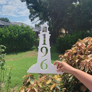 House Number Plaque - Lighthouse, Address Plaque, Custom, Personalized, Housewarming Gift, Outdoor Decor, Ships Free To Mainland USA