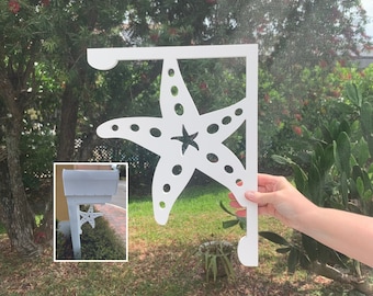 Mailbox Bracket - Starfish Medium 12x16 inch, Custom Mailbox, Coastal, Tropical, Bracket, Outdoor Decor, Mailbox & Post Not Included