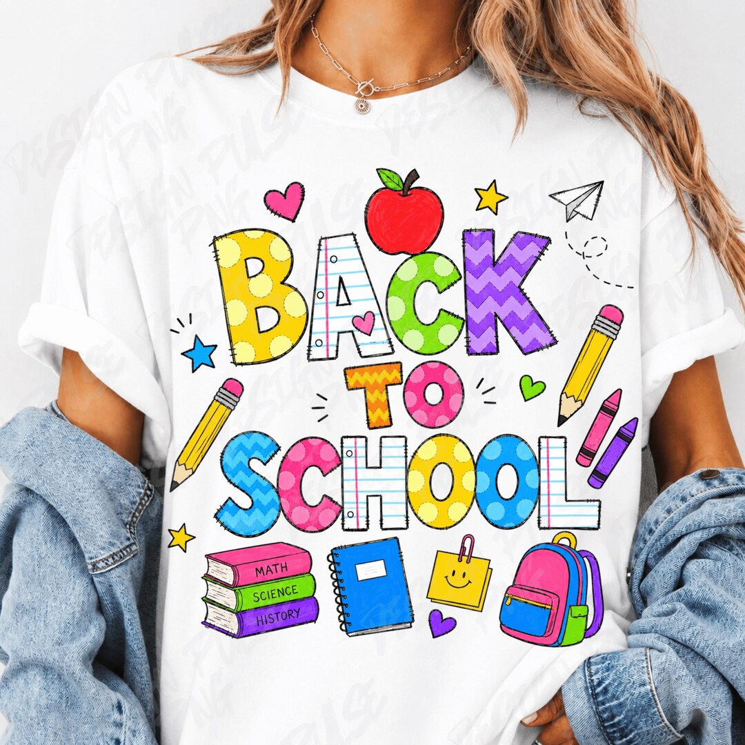Back to School PNG | Colorful School Sublimation Design | Teacher PNG ...