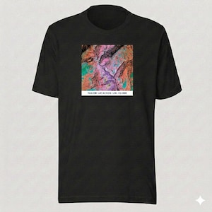 Graphic Tee Shirt 1-of-1 Google Maps Glitch Minimalist Abstract Generative Art Satellite Imagery JavaScript