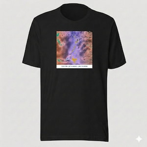 Graphic Tee Shirt 1-of-1 Google Maps Glitch Minimalist Abstract Generative Art Satellite Imagery JavaScript