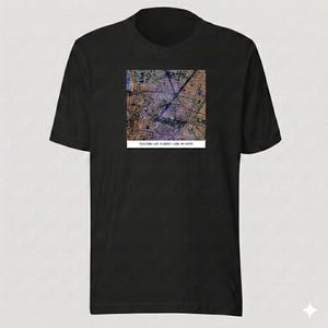 Graphic Tee Shirt 1-of-1 Google Maps Glitch Minimalist Abstract Generative Art Satellite Imagery JavaScript