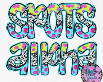 Preppy Messy Spots Alphabet | Wavy Pattern Alpha Letters | PNG Digital Art | Sublimation