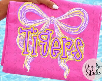 Preppy Football Tigers Tshirt Png Design | Sports | Gameday Touchdown | Sublimation