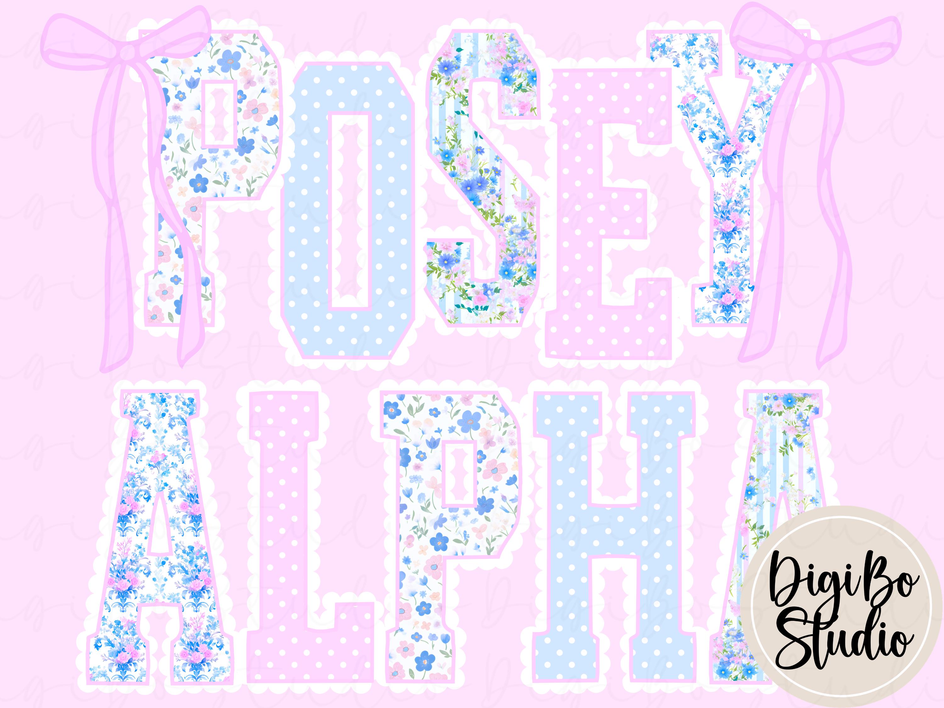 Grandmillennial Scalloped Trim Alphabet Set | Preppy Floral | Coquette ...