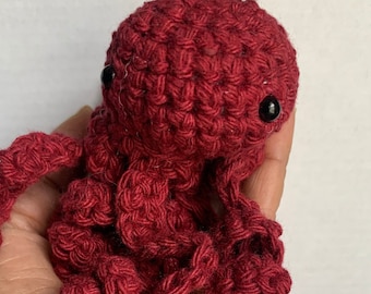 Crochet amigurumi octopus plushie finished product