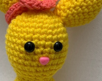 Crochet  Yellow Easter Bunny /7"   Easter Bunny  Rabbit amigurumi Bunny Gift