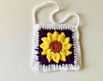 Small Sunflower Crocheted Pouch - Adorable Gift for Her