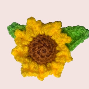 Broche tournesol fantaisie au crochet Fermoir tournesol cadeau image 2