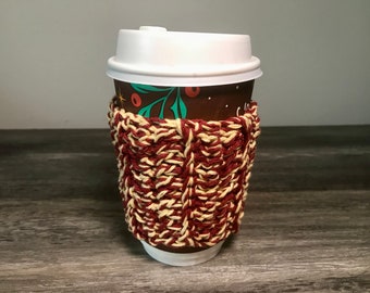 Handcrafted Coffee/Tea Cozy in Vibrant Red-Yellow | CrochetSmash | Toronto, Canada | Customizable Colors