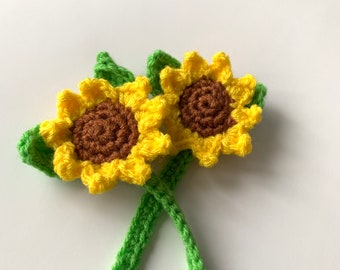 Sunflower Book Lover's Gift - Cute Crocheted Whimsical Bookmark