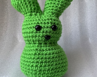 Crochet Bunny Rabbit, Green crocheted marshmallow rabbit bunny , Easter Gift, Easter Bunny, Home Decor, Desk buddy Bunny Rabbit