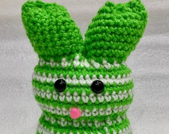 Green& White  bunny crocheted bunny 7" Rabbit gift Bunny Easter gift Bunny Amigurumi Bunny plushy small bunny doll  crochet amigurumi bunny