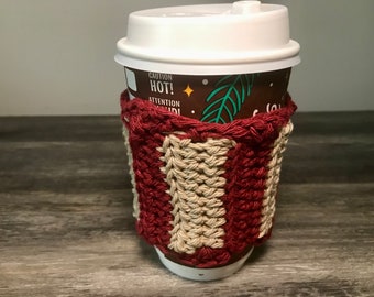 Handmade coffee/tea cozy customizable colours with scallopped edge crochetsmash Toronto Canada